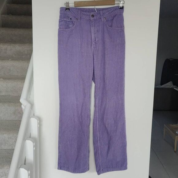 Ragged Pants Womens Size 28 Jeans Priest Unreal Combat Corduroy Purple - Picture 1 of 10